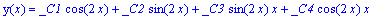 y(x) = _C1*cos(2*x)+_C2*sin(2*x)+_C3*sin(2*x)*x+_C4...